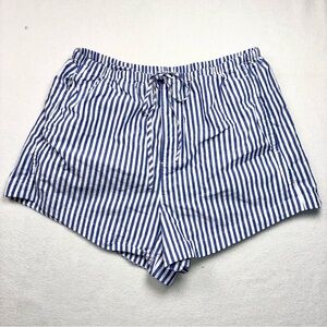 Madewell Shorts Womens Small Blue White Striped Pull-On Beach 100% Cotton